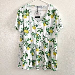 Lemon print babydoll top